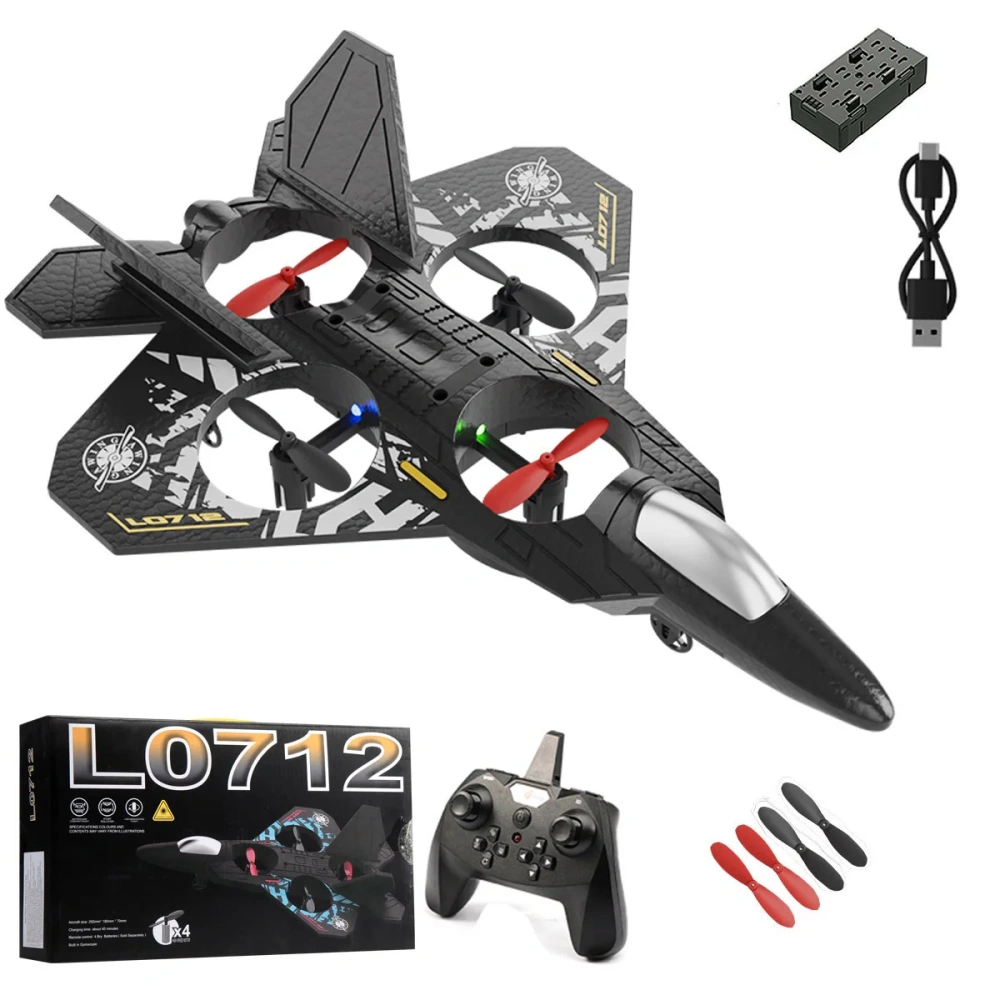 RC Glider 2.4G Remote Control Flying Helicopter Stunt Tumbling UAV Hovering Aircraft with Colorful Lights Airplane Toy Drone