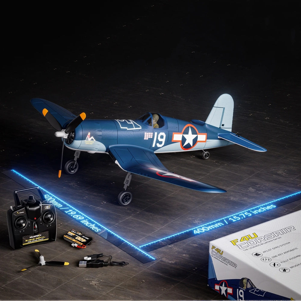 Volantex F4U Corsair RC Plane One Key Aerobatic RC Aircraft With Brushless motor 4CH 500MM Wingspan EPP Foam RTF RC Fighter