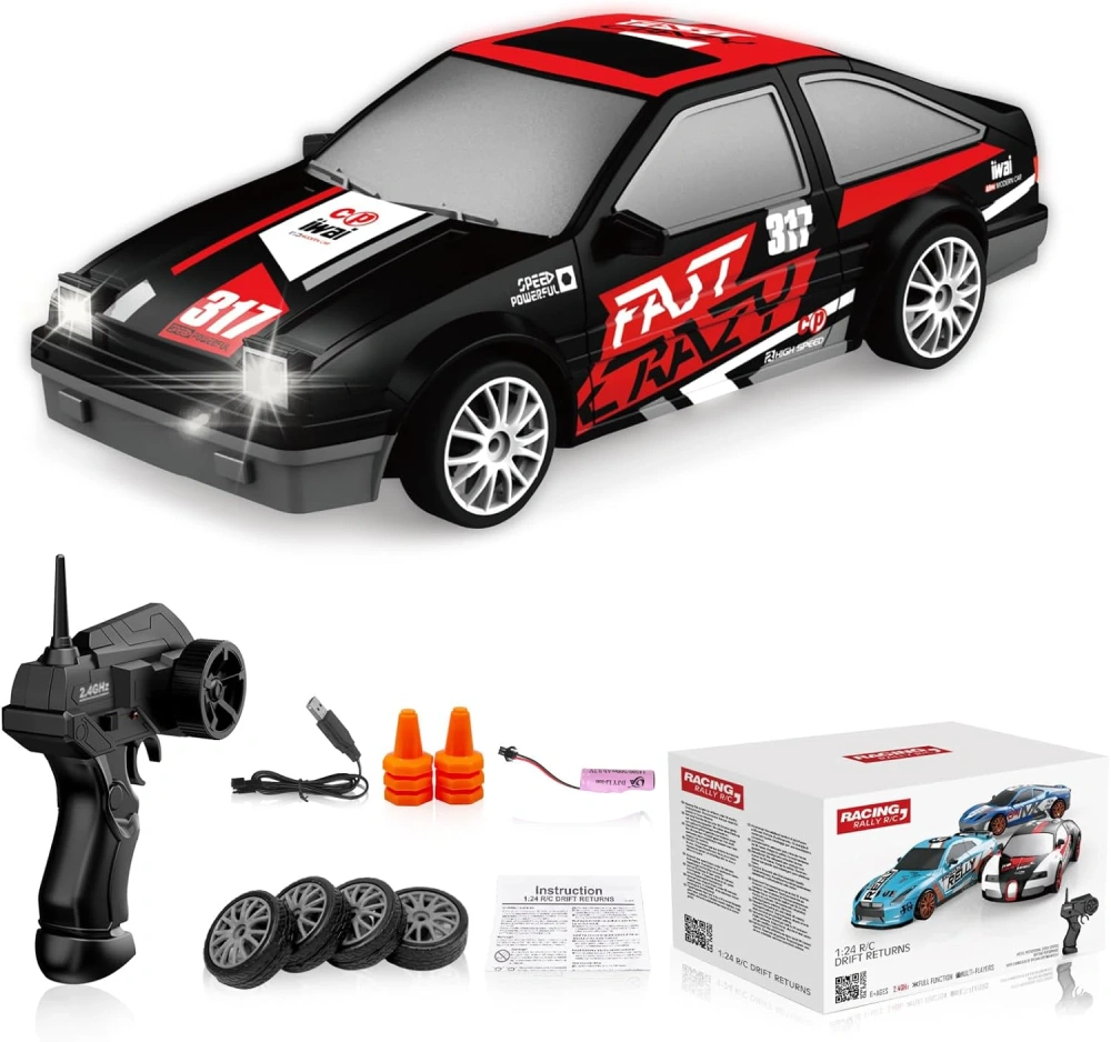1:24 RC Drifting Car 2.4G 4WD Remote Control Racing Car RC High Speed Competition Race Car Boy Toy Gift Replaceable Tire