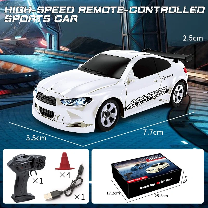 1/64 RC Car Four-Wheel Drive Remote Control Desktop Stunt Car Full Proportions Mini Racing Drift Car Toy Model Gift