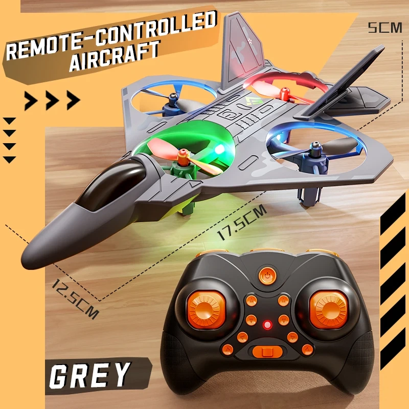 RC Glider 2.4G Remote Control Stunt Airplane One Key Take Off/Landing RC Stunt Plane 360 ° Rolling Quadcopter With Lights Toys