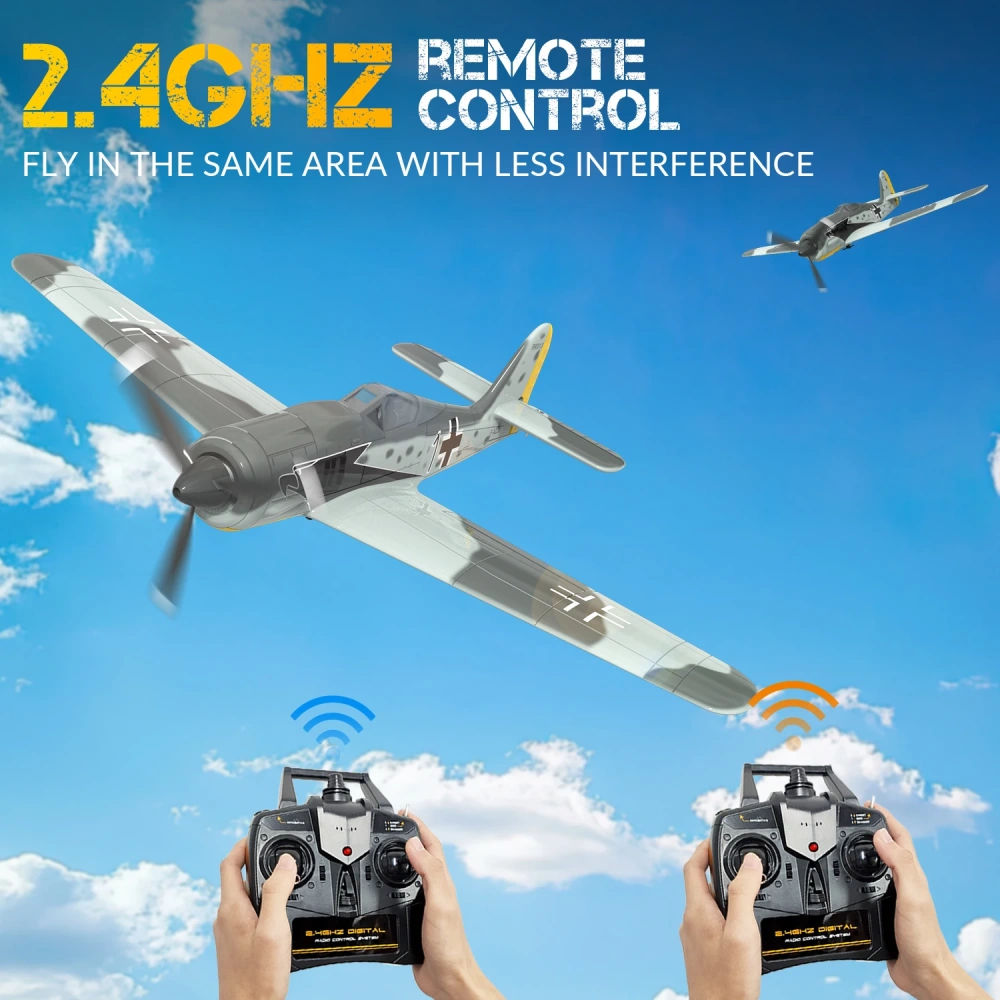 VOLANTEXRC FW190 RC Plane 2.4G 4CH 6 Axis EPP 400mm Wingspan One Key Aerobatic 3 Modes RTF Fighter ﻿
