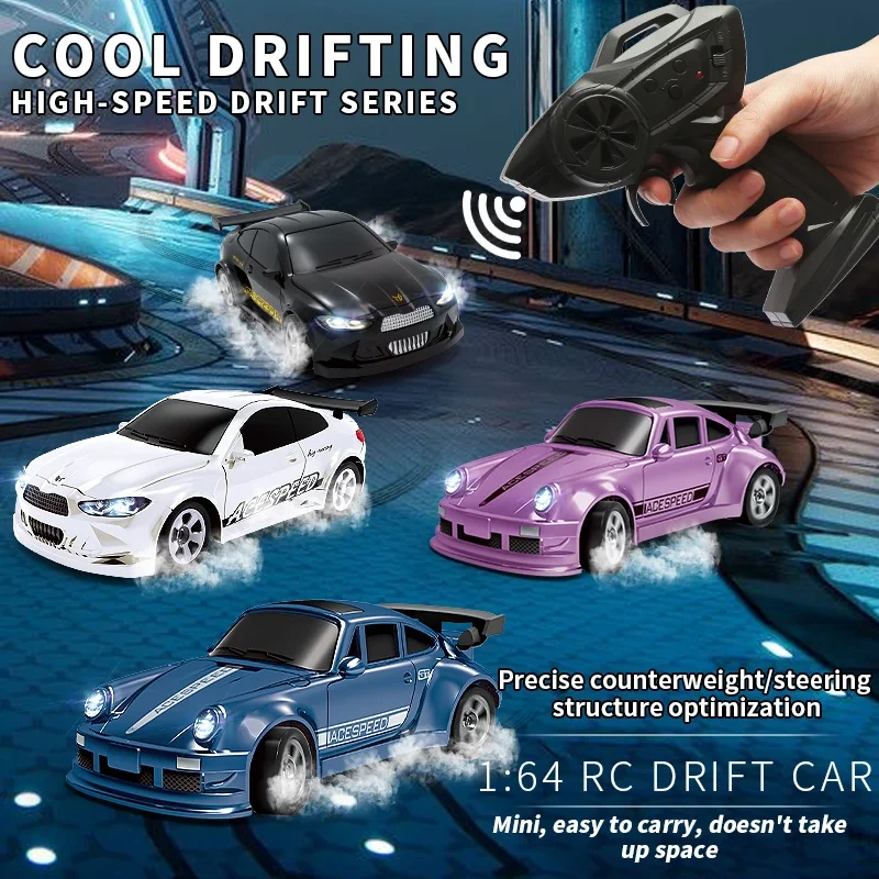 1/64 RC Car Four-Wheel Drive Remote Control Desktop Stunt Car Full Proportions Mini Racing Drift Car Toy Model Gift