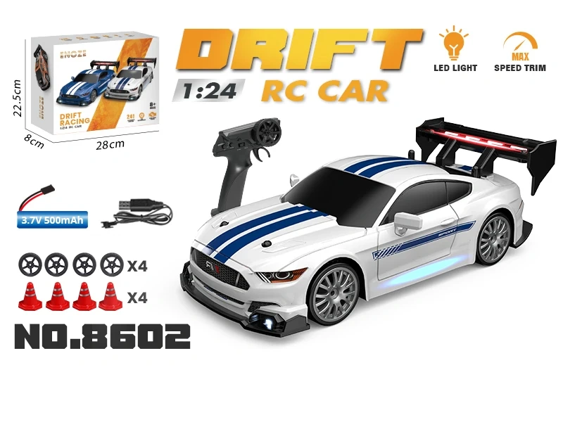 1:24 RC Car 2.4G 4WD High-Speed RC Drift Car High-Speed RC Drift Car Racing Sport Toy Car with Extra Tires Kids Adult