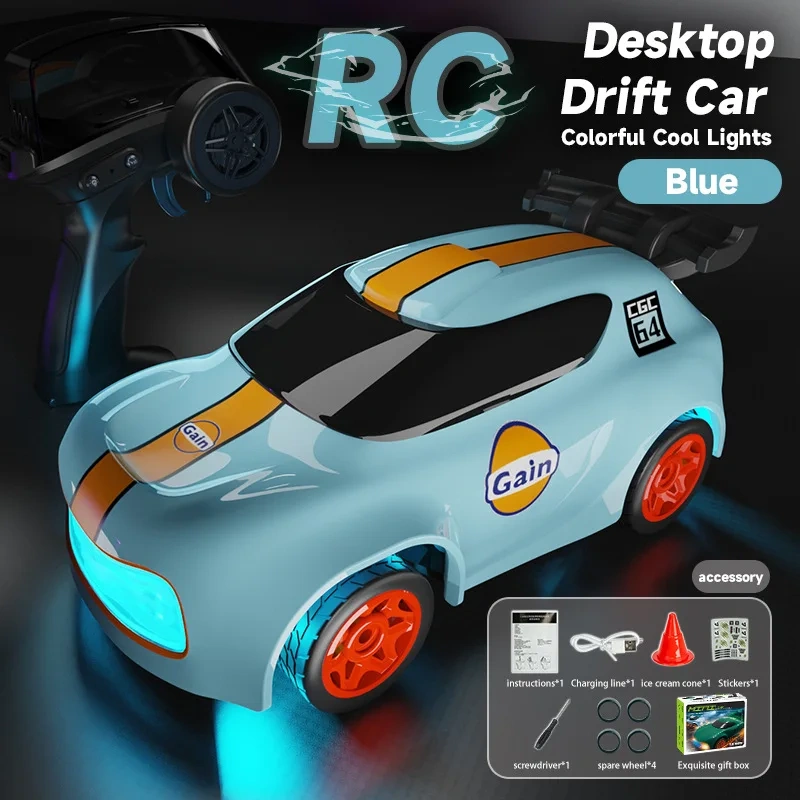 KF20 1:64 RC Drift Car  2.4G4 WD RC Racing Car Mini High-Speed Full Proportions Desktop Remote Control Car Electric Toy Boys