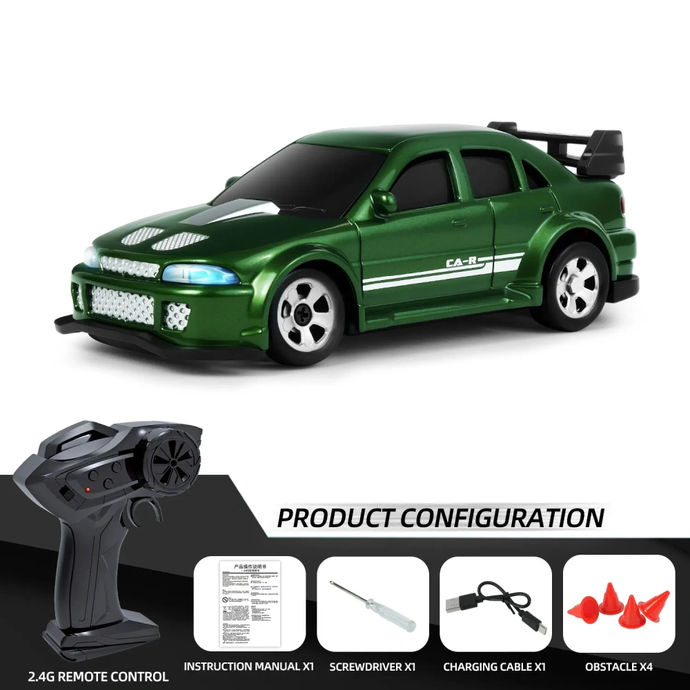 1/64 RC Car Four-Wheel Drive Remote Control Desktop Stunt Car Full Proportions Mini Racing Drift Car Toy Model Gift