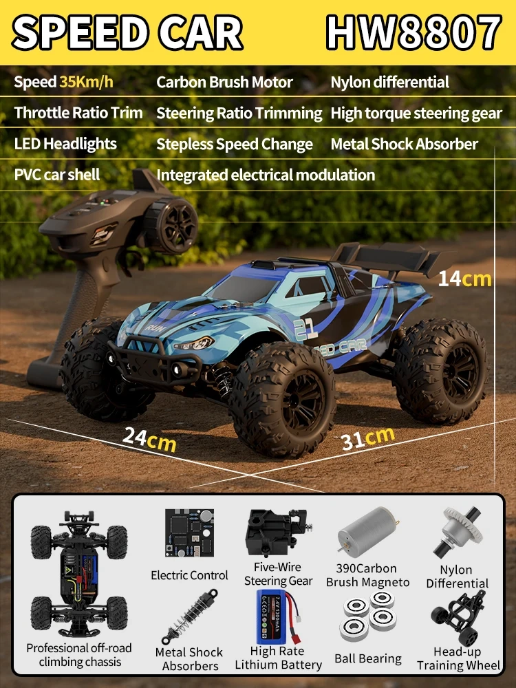 4WD 1:16 RC Drift Car High-Speed 50KM/H Off-Road Drift Racing Truck With Lights Professional Climbing Cars Toys Gifts