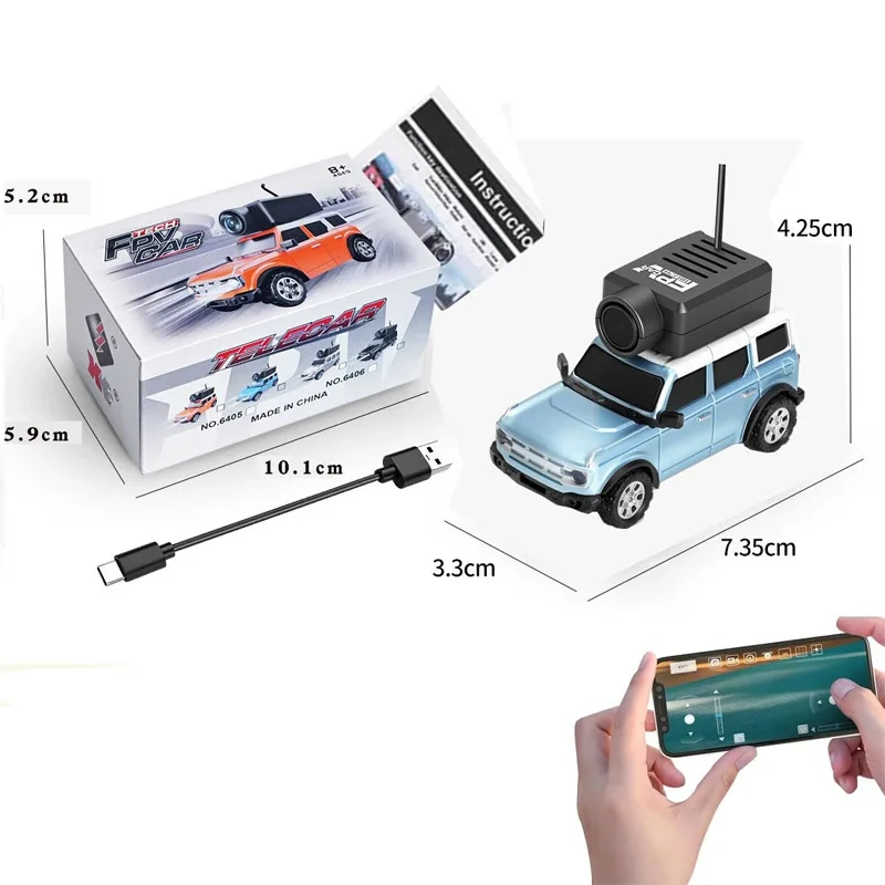 1/64 Mini RC Car 2.4G RC Drift Cars With FPV HD Wide Angle Camera & 3-Speed Modes Racing Car Toy for Kids Adults