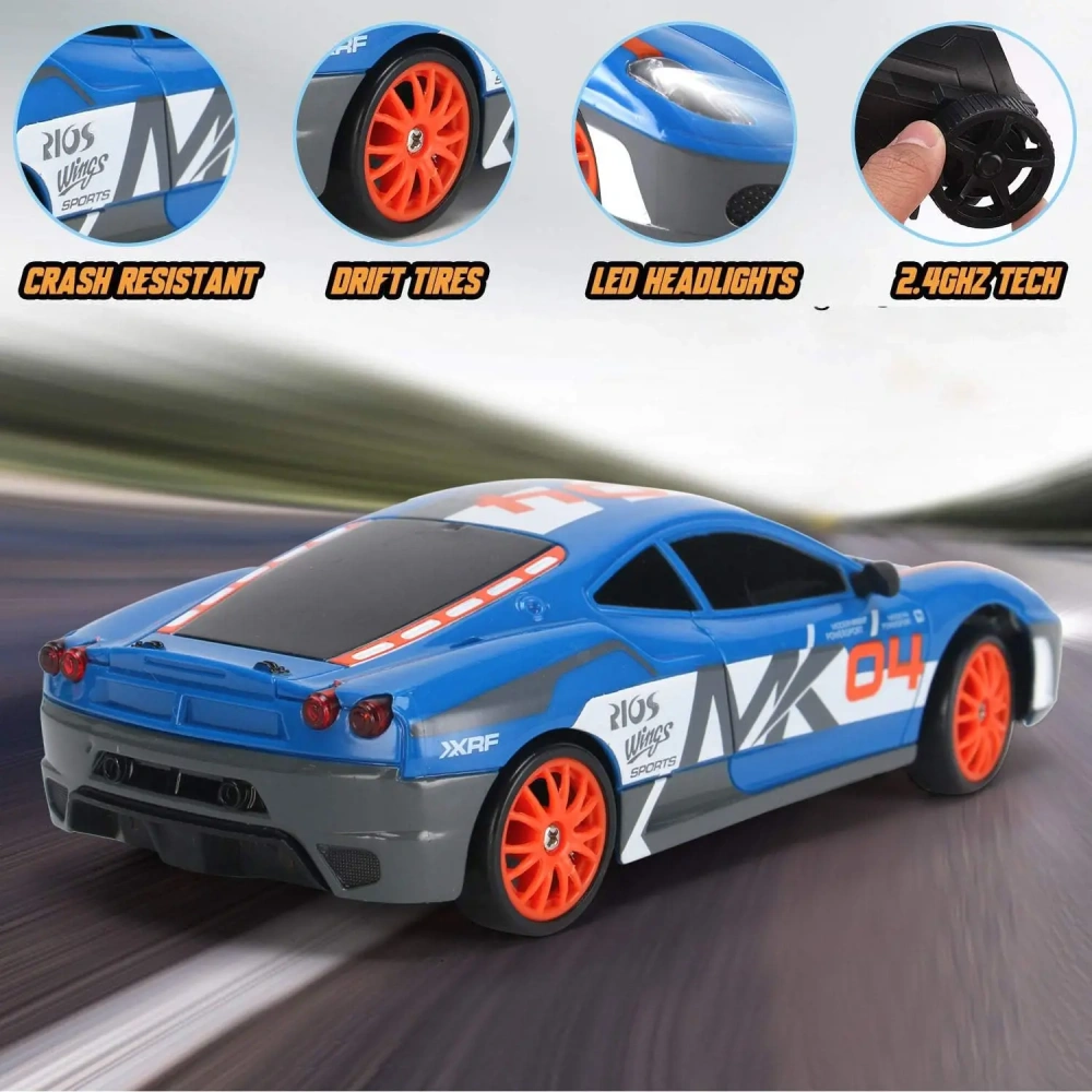 1:24 RC Drifting Car 2.4G 4WD Remote Control Racing Car RC High Speed Competition Race Car Boy Toy Gift Replaceable Tire