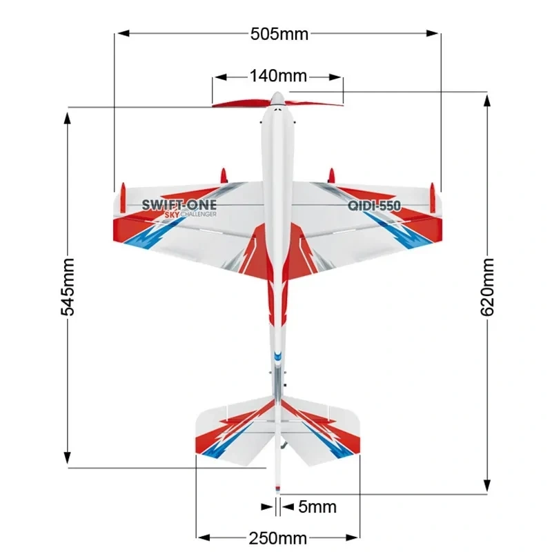QIDI550 RC Plane 2.4G 500mm Wingspan Wind Resistant Aircraft With One Click Suspension Stunt EPP Foam RTF Flight