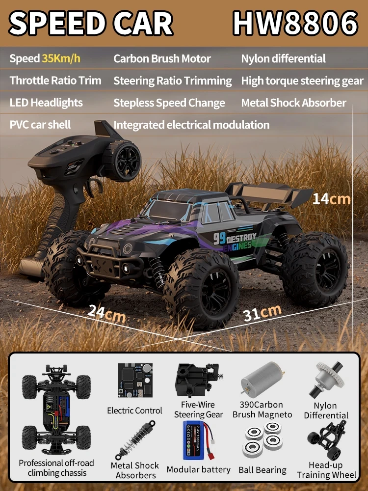 4WD 1:16 RC Drift Car High-Speed 50KM/H Off-Road Drift Racing Truck With Lights Professional Climbing Cars Toys Gifts
