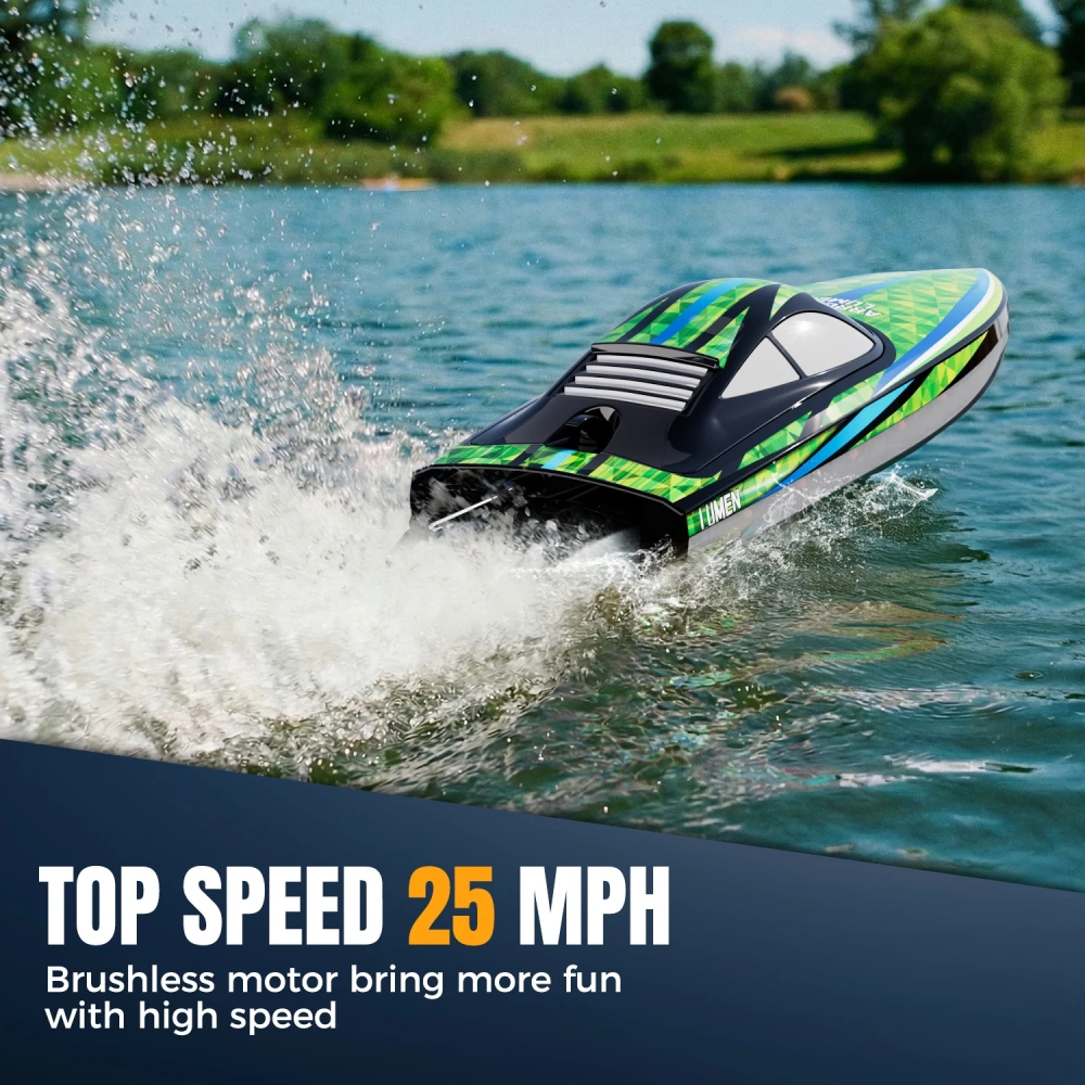 RC Boat with Colorful Led Light Electric High-Speed Toy Waterproof Racing Speedboat 2.4G Competitive RC Ship Toy Gift