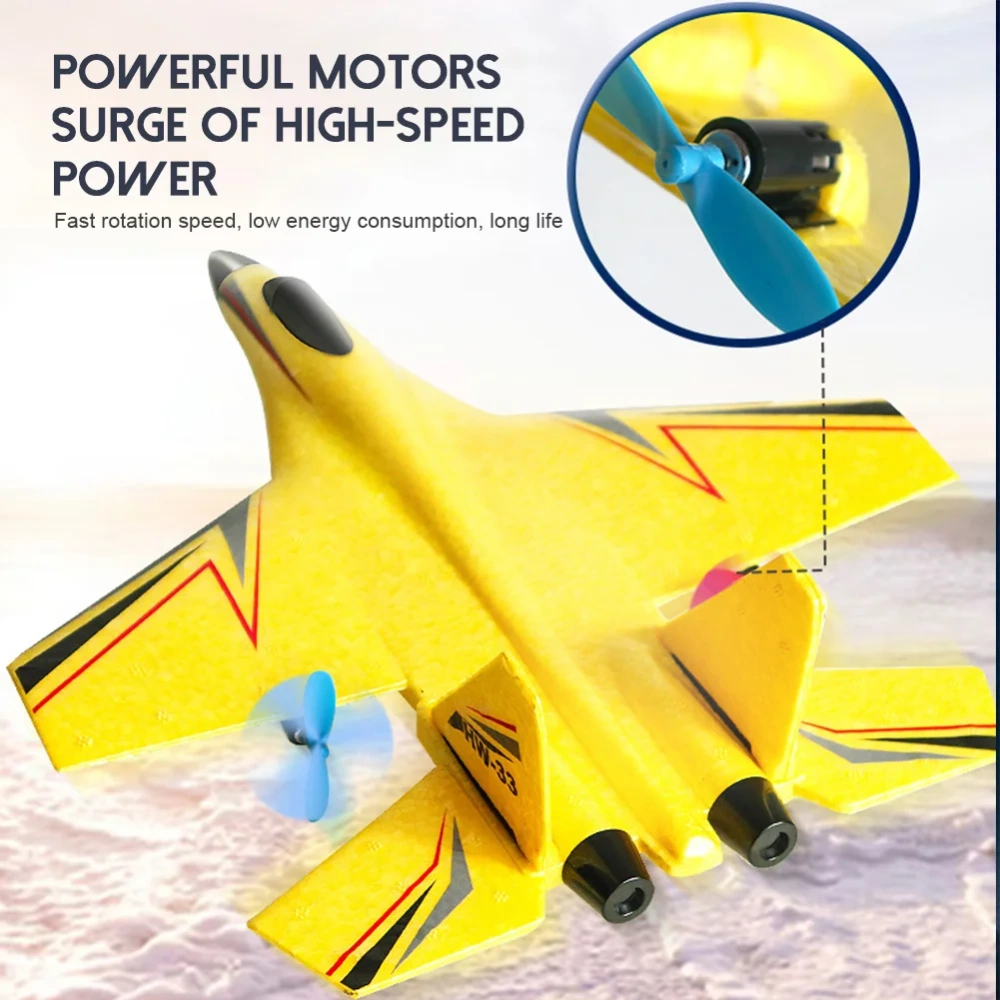 RC Plane HW33 2.4G Glider With LED Lights  Remote Control Aircraft Flying Model Airplane EPP Foam RC Toys For Children Gifts