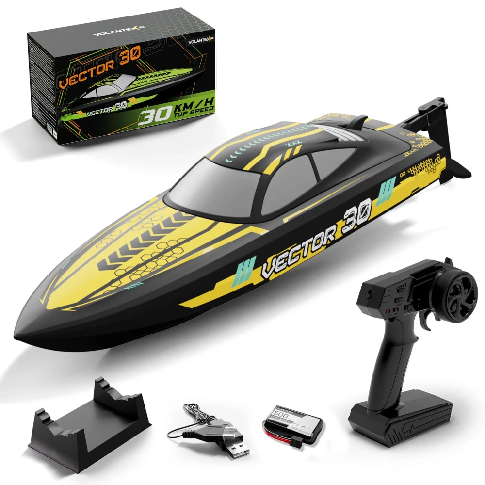 VOLANTEXRC RC Boat 30+MPH AtomicXS High Speed RC Boat With Reverse Function Low Battery & Over Range Alarm Toys Gifts