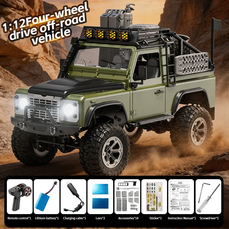 1:12 RC Car 2.4G RC Drift Car With Lights 4WD Off-Road RC Off-Road Car RTR High Speed Climbing Vehicle RC Car Toy