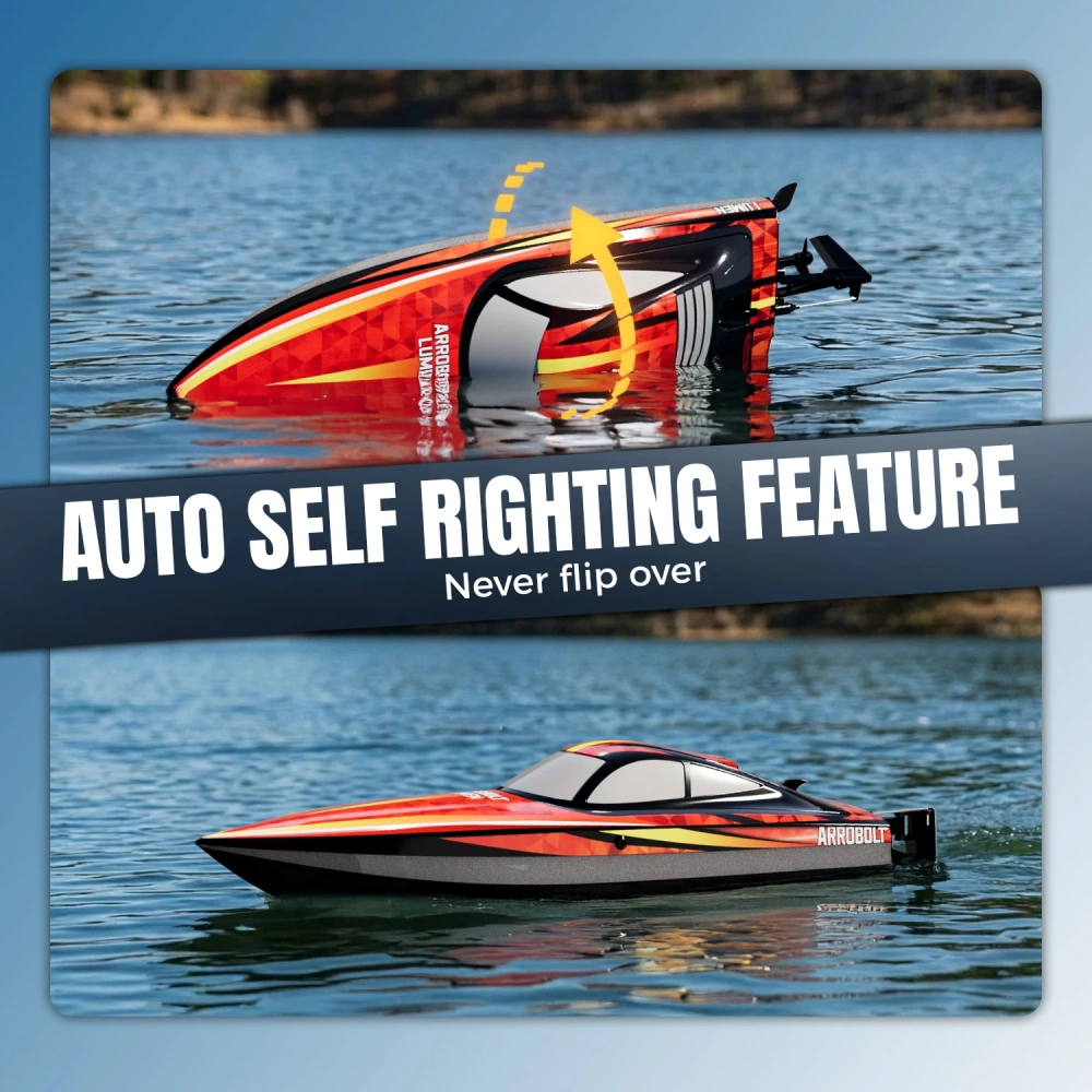 RC Boat with Colorful Led Light Electric High-Speed Toy Waterproof Racing Speedboat 2.4G Competitive RC Ship Toy Gift