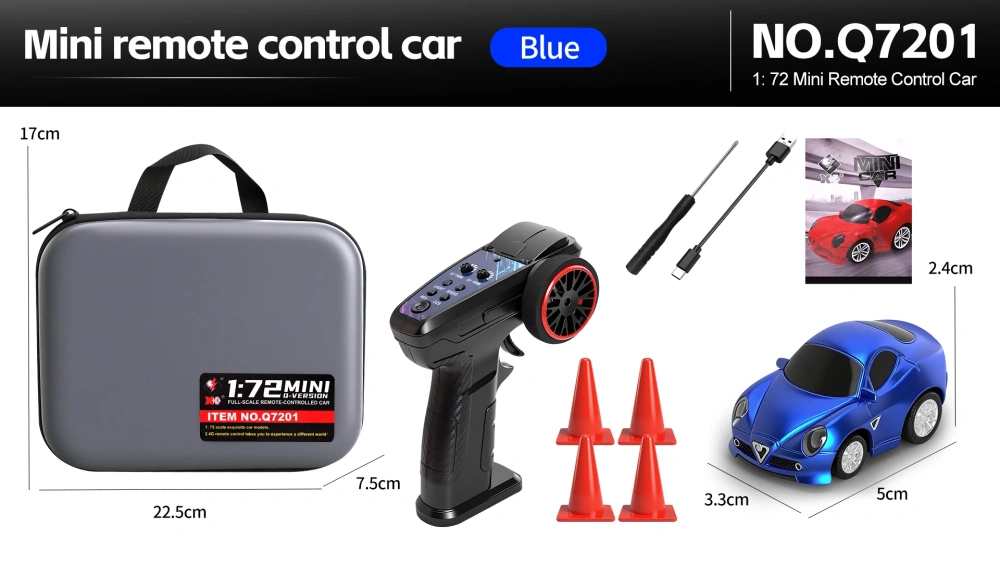 1:72 Mini Car 2-2.5-3km/h Speed Cruise Control Racing Car with Gyroscope 4WD Wireless Control Desktop Car Toy With Light Boy Toy