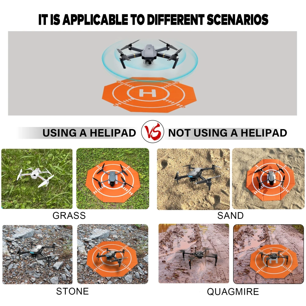 Universal Drone Quadcopters Landing Pad 20inch Folding Waterproof Landing Mat For DJI Mini 4K/Avata 2/Air 3/Mavic 3/Mini 4 Pro