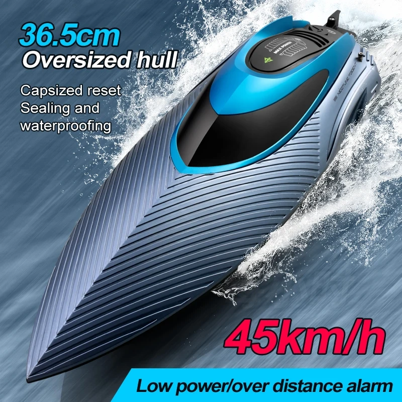 S3 RC Battery Boat 2.4Ghz 45km/h High-Speed Remote Control Racing Speed Boat With Light & Over Range Alarm RC Boat Toys Gifts