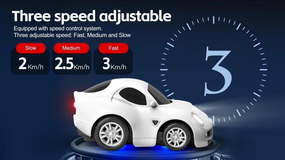1:72 Mini Car 2-2.5-3km/h Speed Cruise Control Racing Car with Gyroscope 4WD Wireless Control Desktop Car Toy With Light Boy Toy
