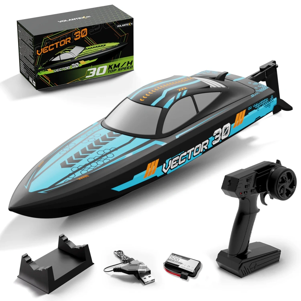 VOLANTEXRC RC Boat 30+MPH AtomicXS High Speed RC Boat With Reverse Function Low Battery & Over Range Alarm Toys Gifts