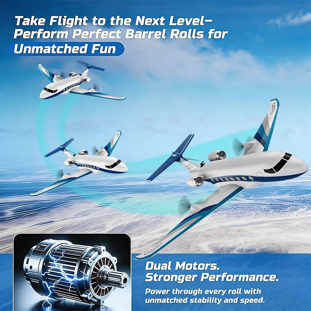 G700 RC Plane Private Jet 3CH Remote Control Glider Gulfstream G700 RTF RTF 6-axis Gyro Stabilizer Airplane Toys Kids Adults