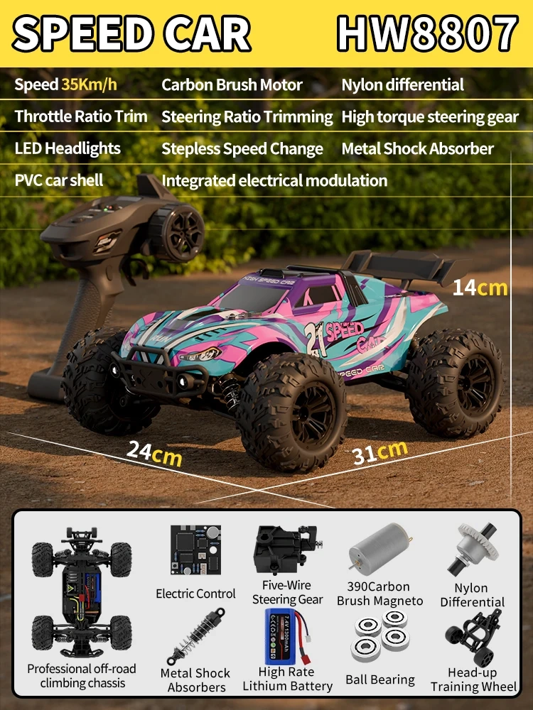4WD 1:16 RC Drift Car High-Speed 50KM/H Off-Road Drift Racing Truck With Lights Professional Climbing Cars Toys Gifts