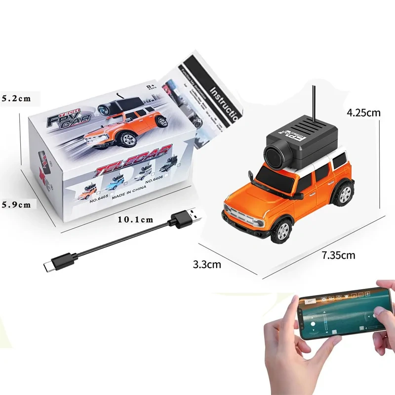1/64 Mini RC Car 2.4G RC Drift Cars With FPV HD Wide Angle Camera & 3-Speed Modes Racing Car Toy for Kids Adults