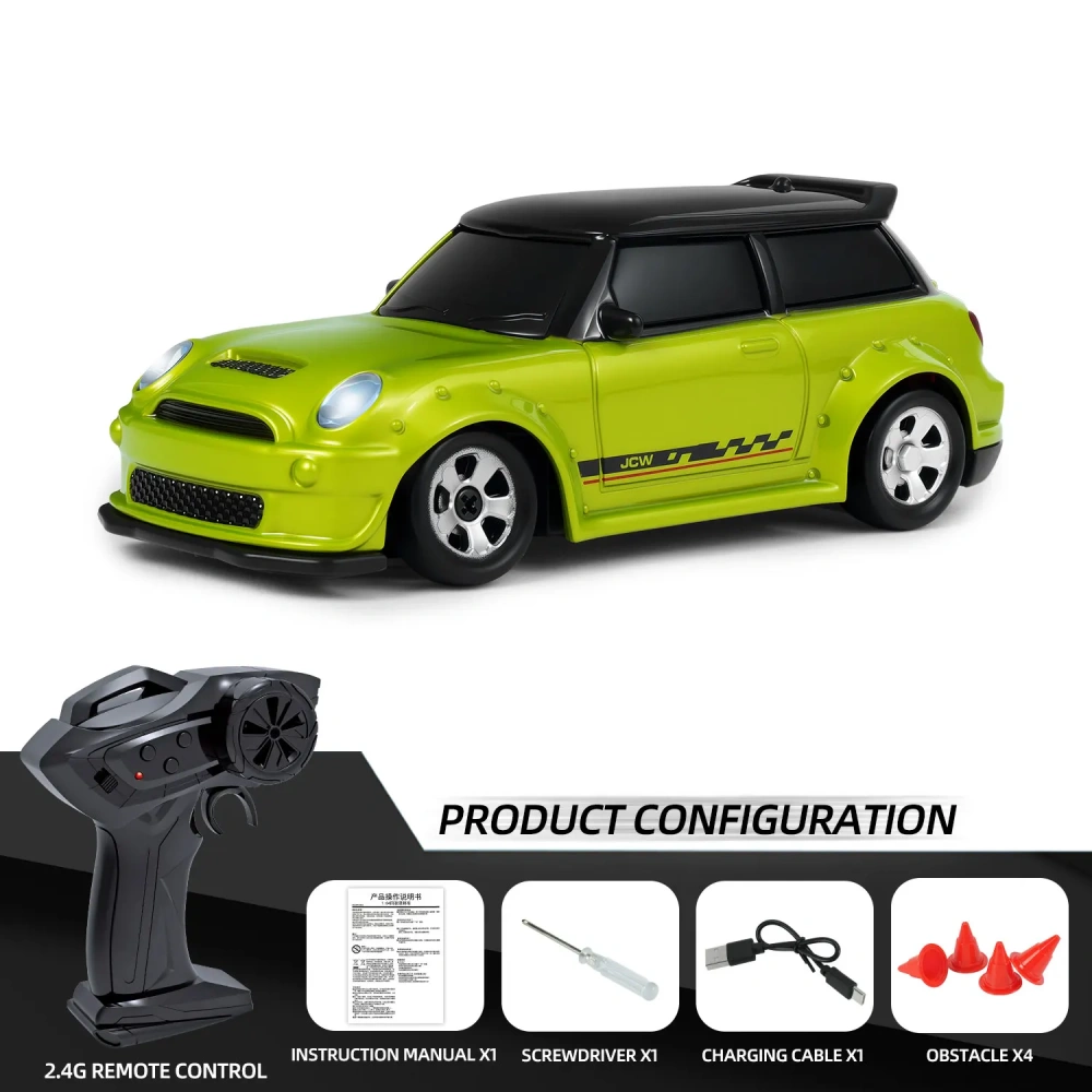 1/64 RC Car Four-Wheel Drive Remote Control Desktop Stunt Car Full Proportions Mini Racing Drift Car Toy Model Gift