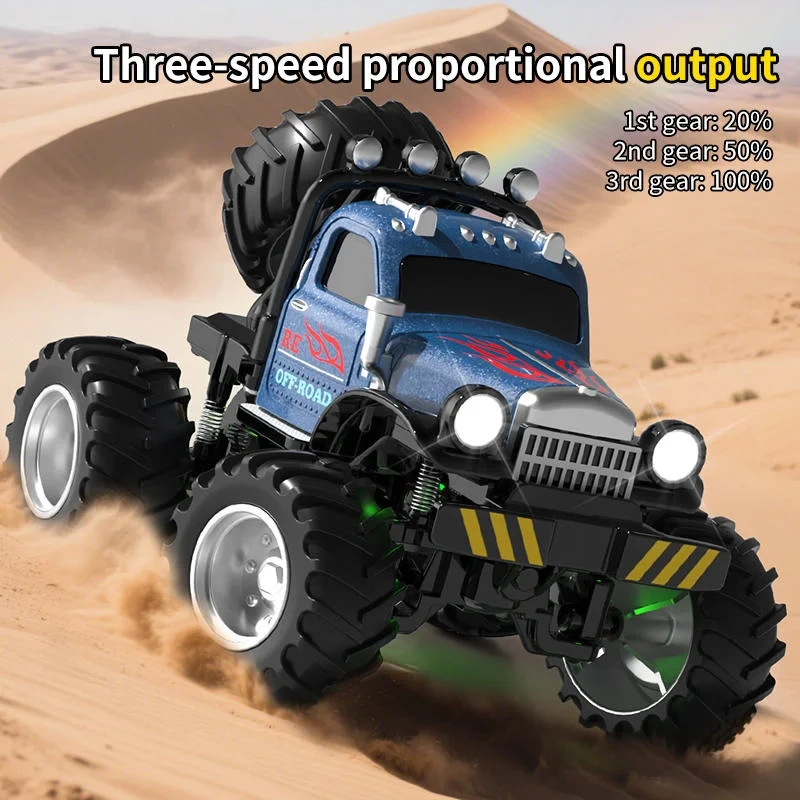 1:64 RC Truck With Trailer 2.4G High Speed Remote Control Multifunctional Mini Climbing Car Electric Vehicle Toy for Kids Toys