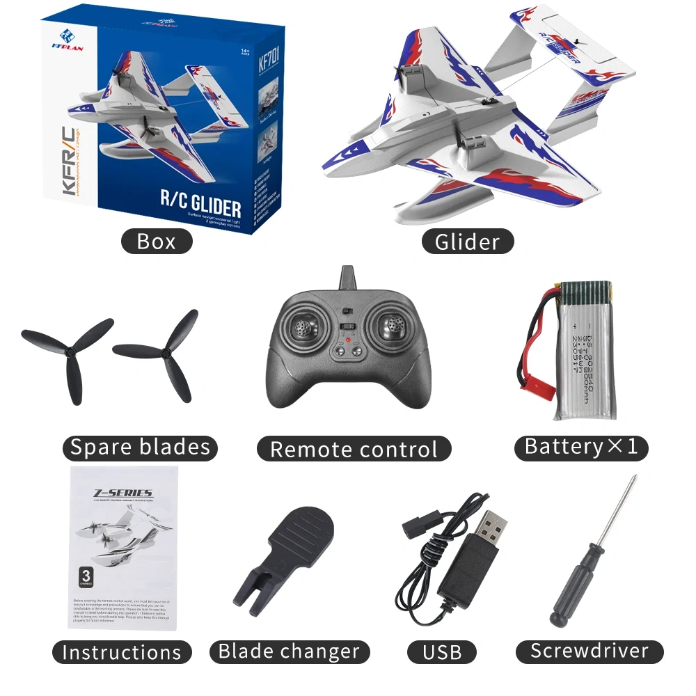 KF701 Amphibious RC Plane 2.4G 3CH Waterproof Sea And Air RC Airplane EPP Foam Flying Glider RC Aircraft Toys Gift