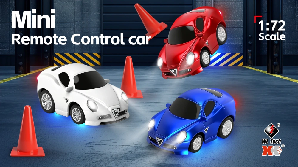 1:72 Mini Car 2-2.5-3km/h Speed Cruise Control Racing Car with Gyroscope 4WD Wireless Control Desktop Car Toy With Light Boy Toy