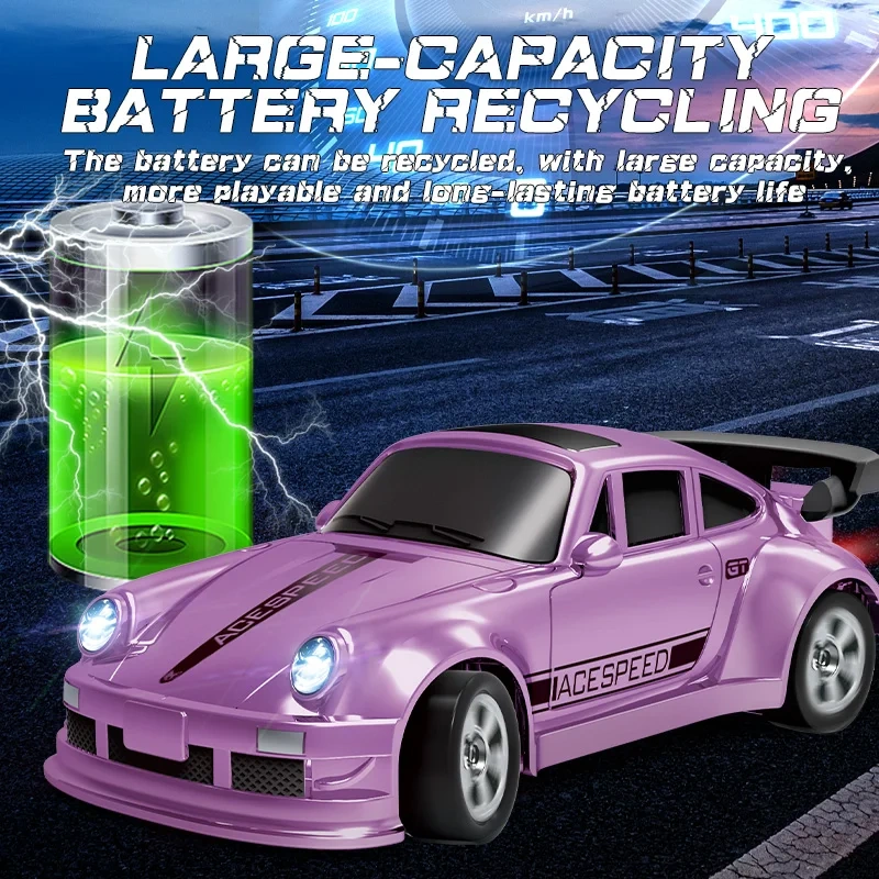 1/64 RC Car Four-Wheel Drive Remote Control Desktop Stunt Car Full Proportions Mini Racing Drift Car Toy Model Gift