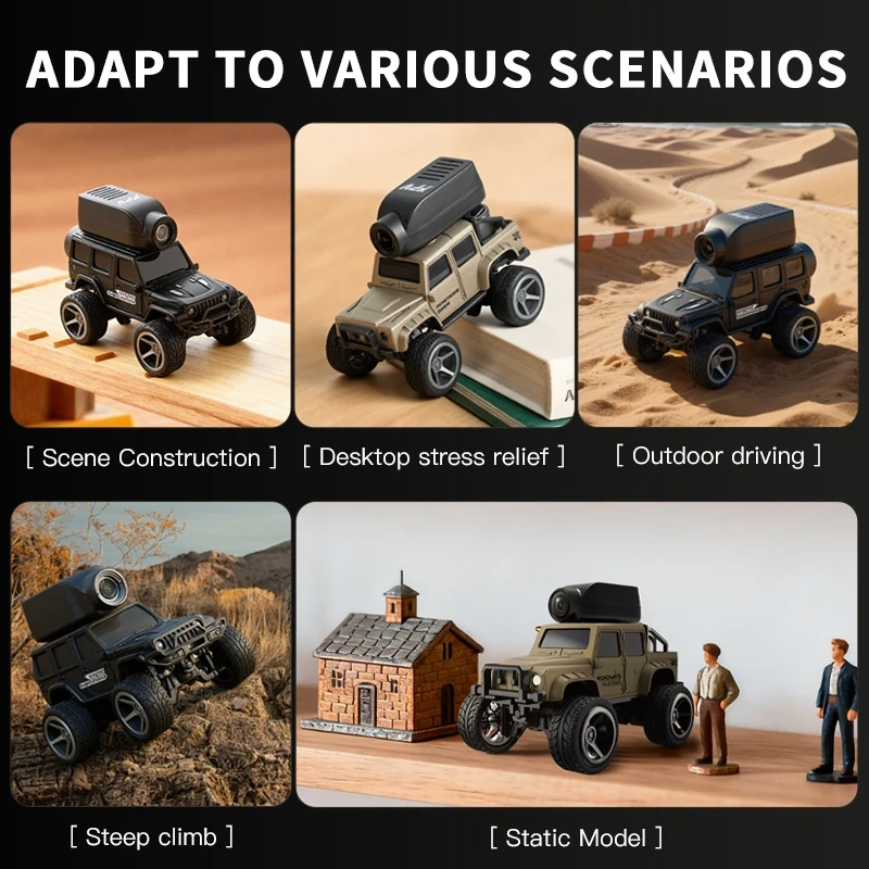 1:64 Mini RC Car 2.4G Remote Contorl Vehicle with Camera WiFi APP Control High Speed ​​Racing Stunt Cars Toy Gift for Kids