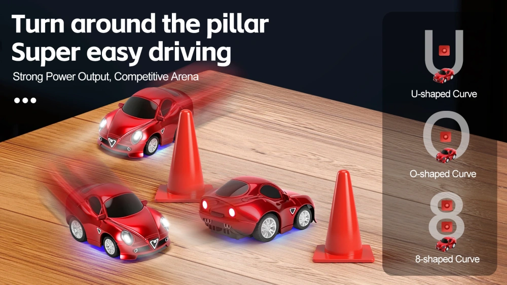 1:72 Mini Car 2-2.5-3km/h Speed Cruise Control Racing Car with Gyroscope 4WD Wireless Control Desktop Car Toy With Light Boy Toy