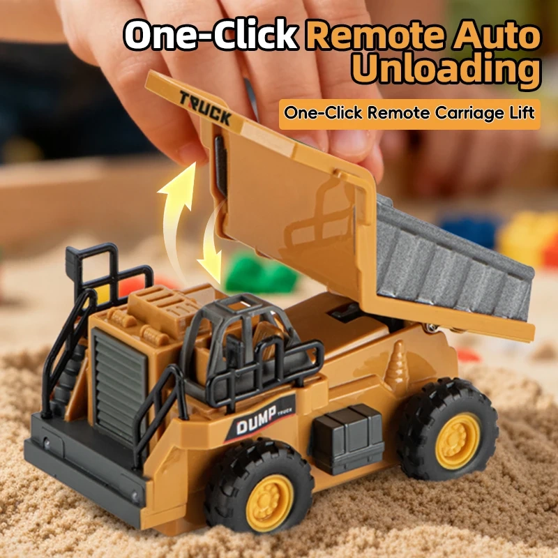 1/64 RC Trucks 2.4G Alloy Mini RC Forklift & Dumper With APP Control Engineering Vehicle Toys Model Gift for Boys