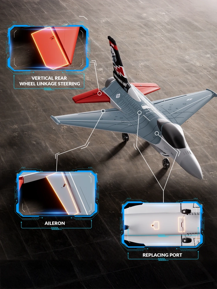 VOLANTEXRC F16 Falco RC Plane One Key Aerobatic RTF Fighter With Xpilot Stabilization 2.4G 4CH RTF Glider   Brushless Motor