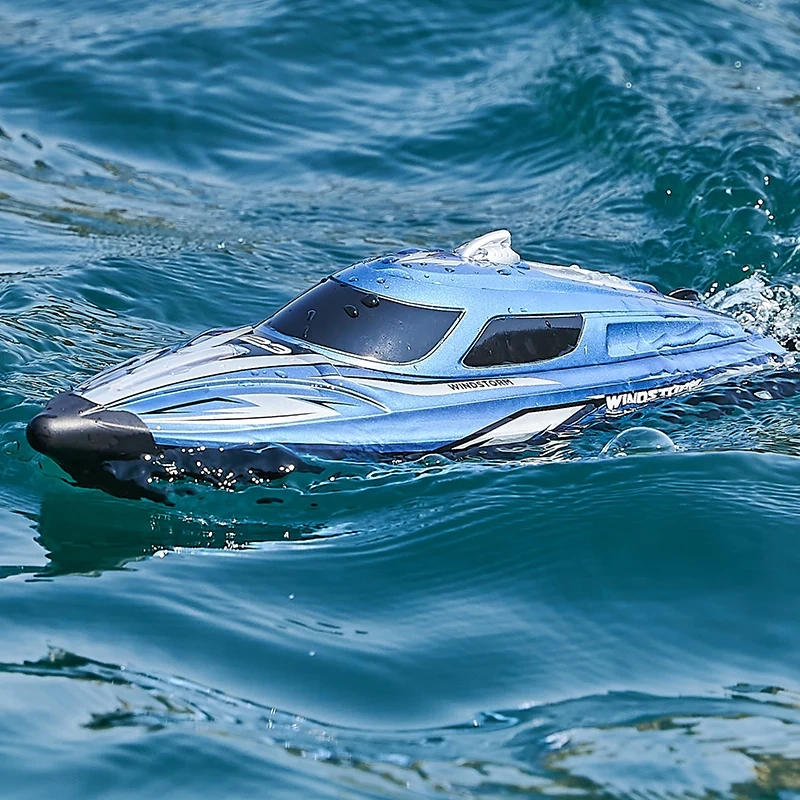 HJ823 RC Speed Boat 2.4G High-Speed Remote Control Racing Boat LED 25Km/h High-Speed Watercraft with Colorful Led