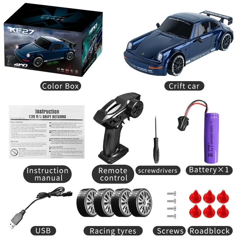 1:20 RC Drift Car 4WD Remote Control Racing Climbing Vehicle With Lights 2.4G High Speed Outdoor Cars Toy Gifts  ﻿