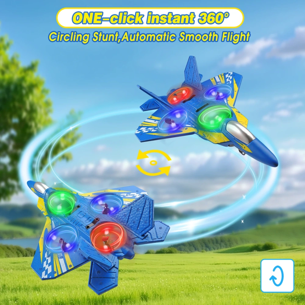 RC Glider 2.4G Remote Control Flying Helicopter Stunt Tumbling UAV Hovering Aircraft with Colorful Lights Airplane Toy Drone