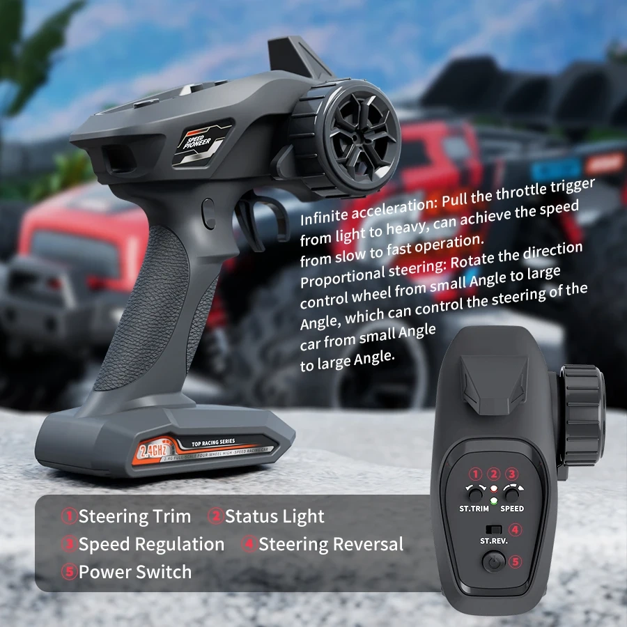 1:16 RC Car 2.4G 50KM/H 4WD Full Proportional RC Truck With Brushless Motor High Speed Drift Climbing Car For All Terrain