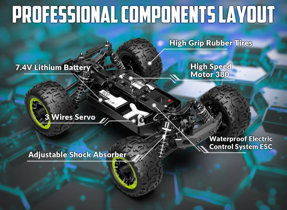 Volantexrc 1:16 50KM/H 4WD RC Car High Speed Remote Control Off-road Cars Full Proportional Professional RC Racing Truck