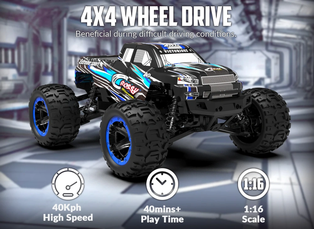 Volantexrc 1:16 50KM/H 4WD RC Car High Speed Remote Control Off-road Cars Full Proportional Professional RC Racing Truck