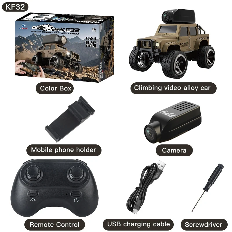 1:64 Mini RC Car 2.4G Remote Contorl Vehicle with Camera WiFi APP Control High Speed ​​Racing Stunt Cars Toy Gift for Kids