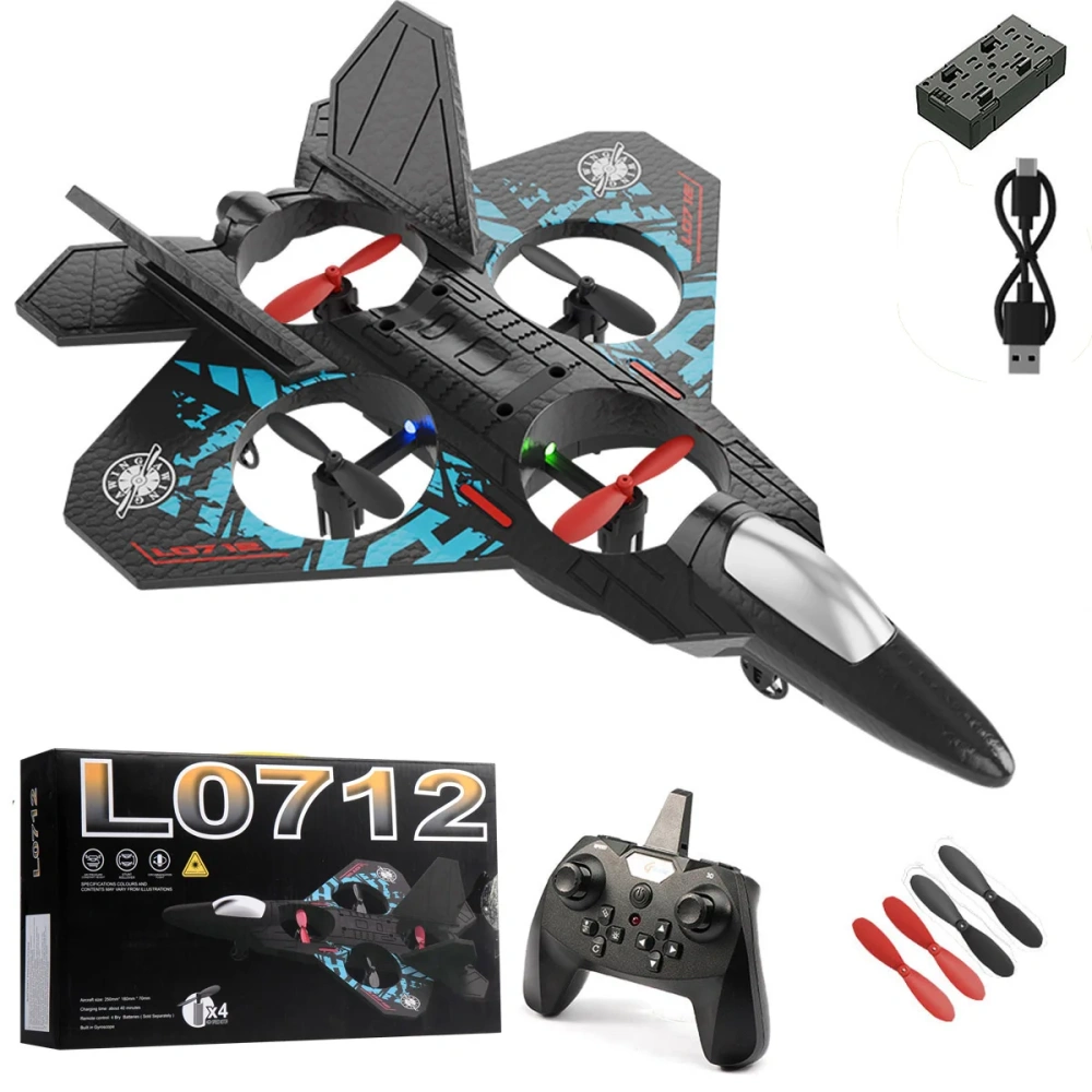 RC Glider 2.4G Remote Control Flying Helicopter Stunt Tumbling UAV Hovering Aircraft with Colorful Lights Airplane Toy Drone