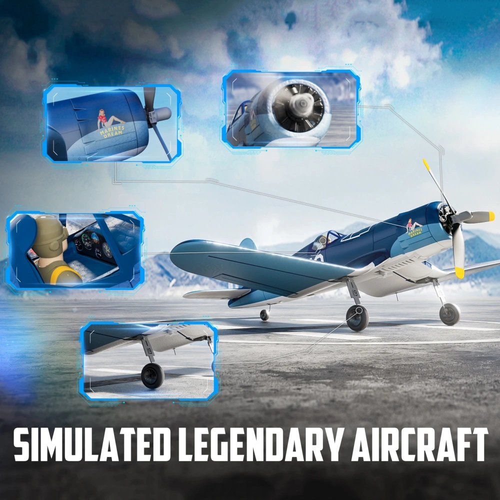 Volantex F4U Corsair RC Plane One Key Aerobatic RC Aircraft With Brushless motor 4CH 500MM Wingspan EPP Foam RTF RC Fighter