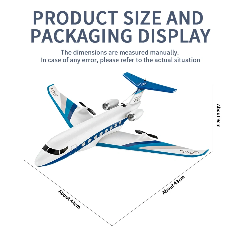 G700 RC Plane Private Jet 3CH Remote Control Glider Gulfstream G700 RTF RTF 6-axis Gyro Stabilizer Airplane Toys Kids Adults