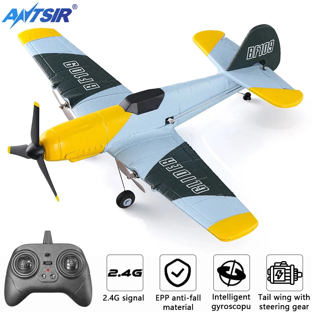Z61 RC Plane BF109 Fighter 2.4G 3CH Smart Balance EPP Foam  RC Gliders Fixed Wingspan RC Aircraft Toys