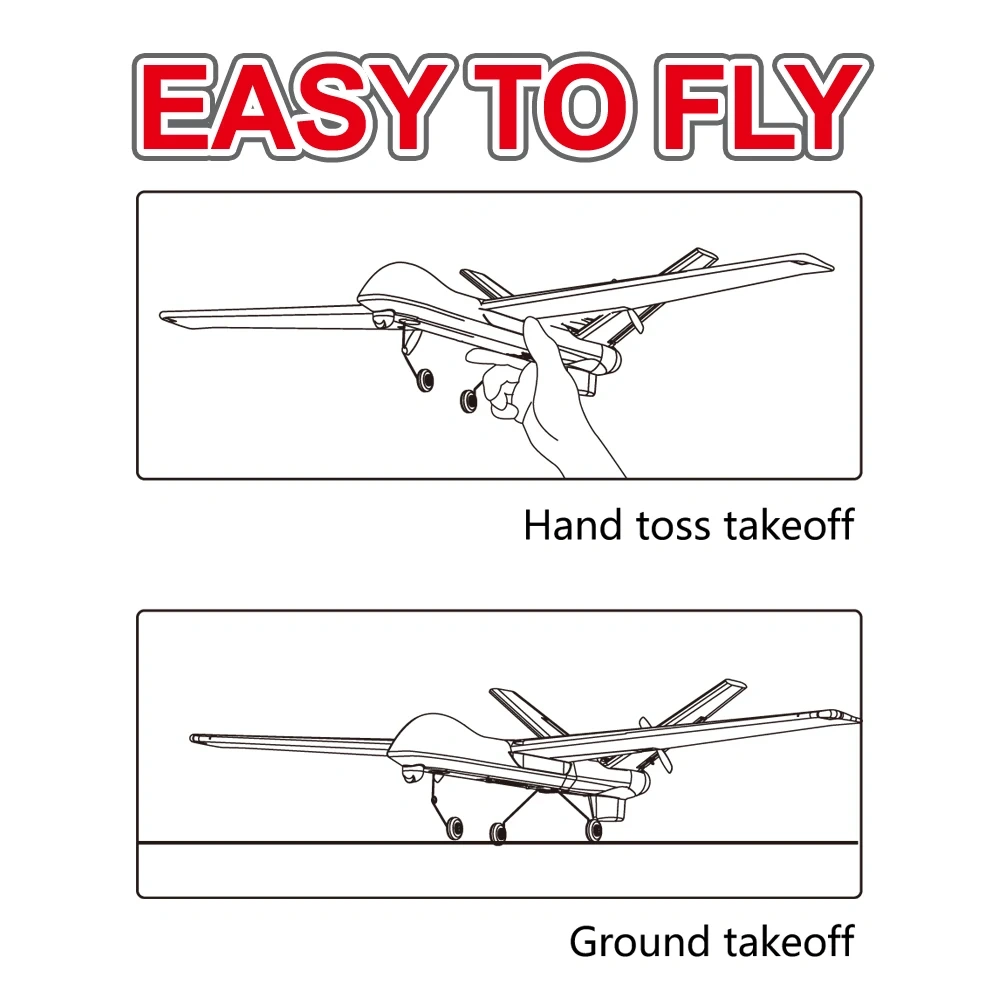 Z55 Predator 2.4G 3CH RC Plane EPP Foam Hand Throwing 660mm Wingspan Airplane Remote Control Glider Aircraft Outdoor Boys Toys