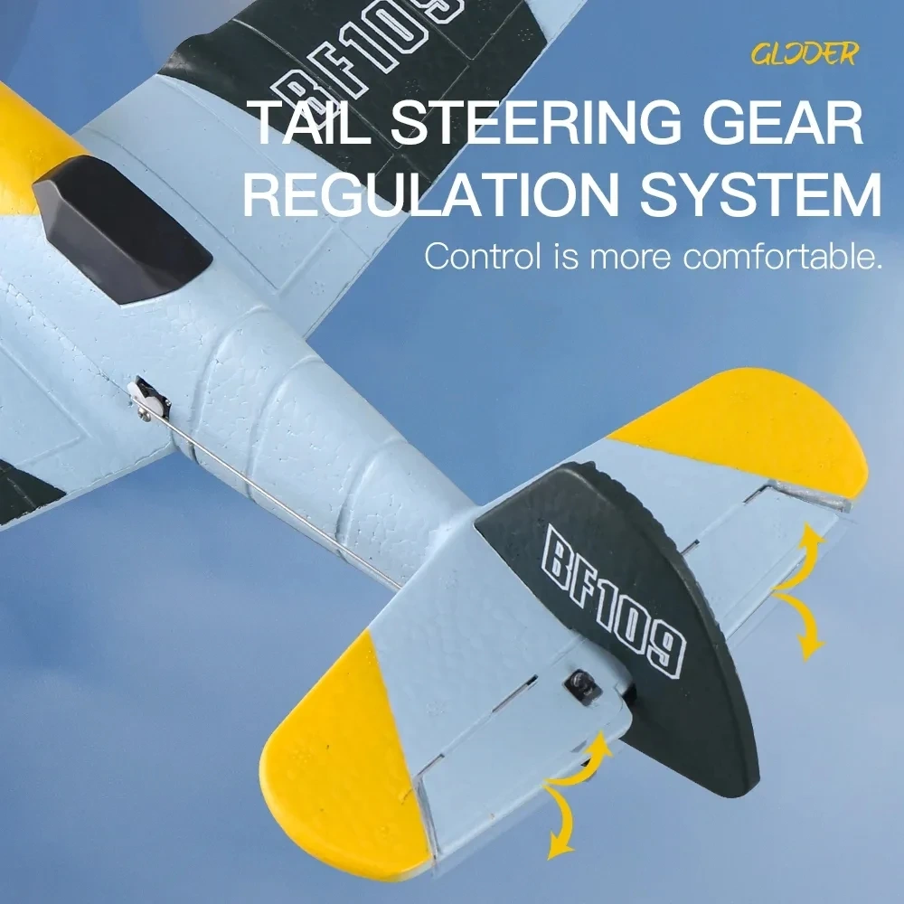Z61 RC Plane BF109 Fighter 2.4G 3CH Smart Balance EPP Foam  RC Gliders Fixed Wingspan RC Aircraft Toys